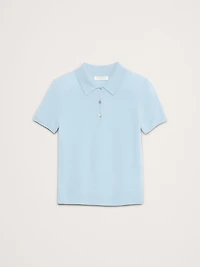 Lightweight Cashmere Short-Sleeve Sweater Polo