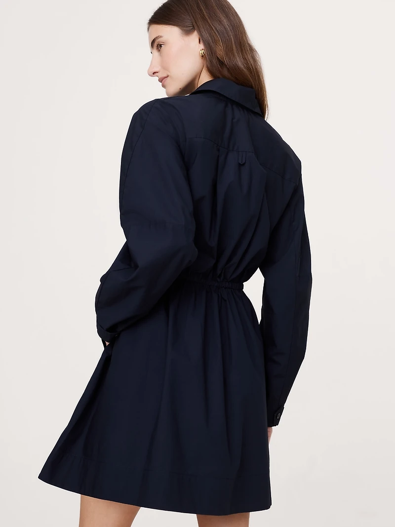 Cotton Poplin Mini Shirtdress