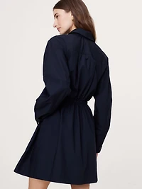 Cotton Poplin Mini Shirtdress