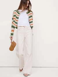 Italian Alpaca-Blend Cropped Cardigan