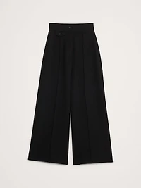 High Rise Wide-Leg Drapey Ponte Pant