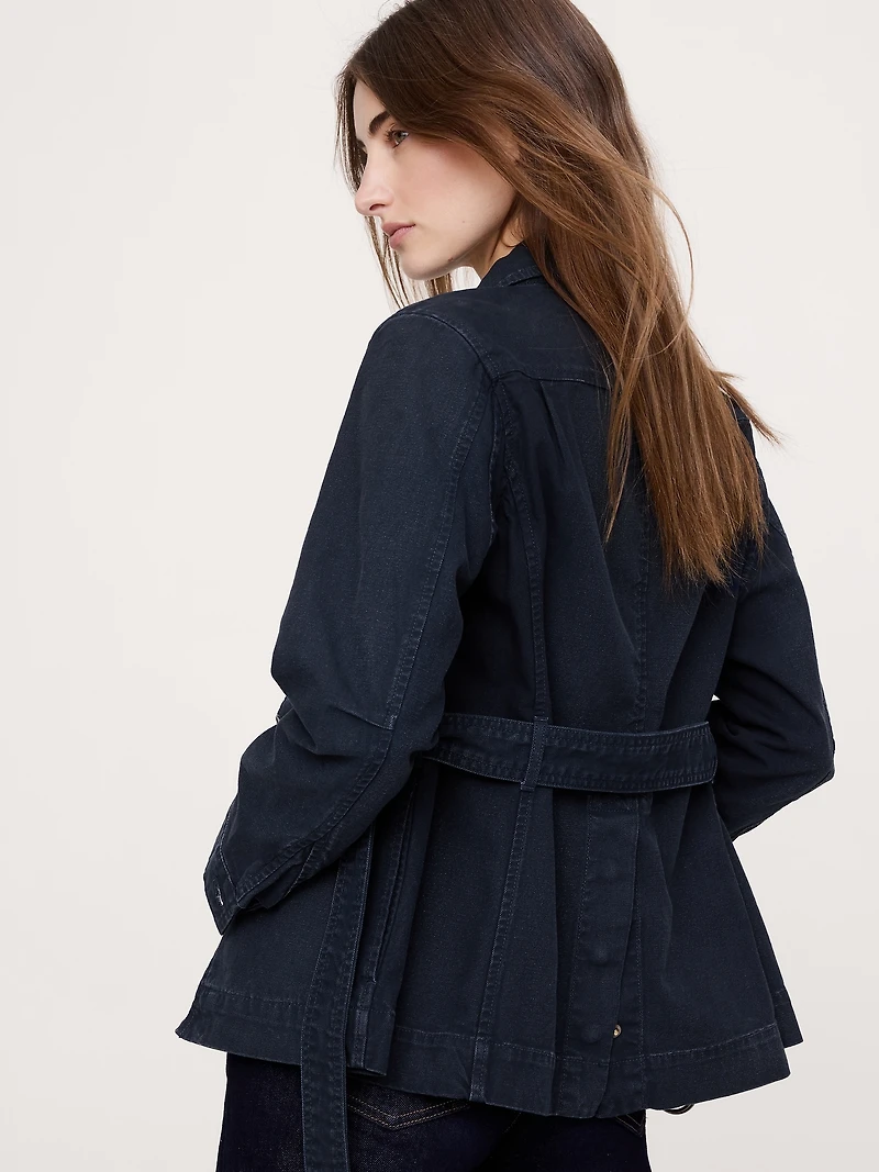 Cotton Canvas Shirt Jacket