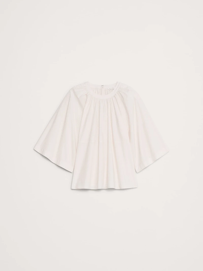 Cotton Poplin Convertible Trapeze Top