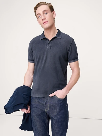 Sueded Cotton Pique Polo