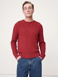 Cotton-Linen Blend Crew-Neck Sweater