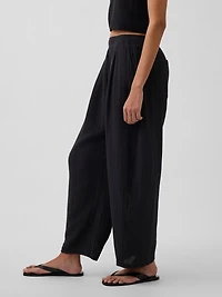 Cotton Gauze Easy Barrel Pants