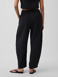 Cotton Gauze Easy Barrel Pants