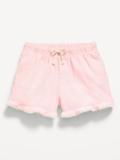 Linen-Blend Ruffled Shorts for Toddler Girls
