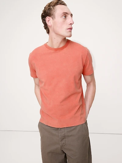 Sueded Cotton Crew-Neck T-Shirt