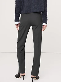 High-Rise Slim Italian Lightweight Wool Ankle Pant