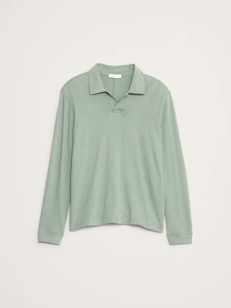 Cotton Jersey Long-Sleeve Polo