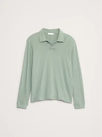 Cotton Jersey Long-Sleeve Polo