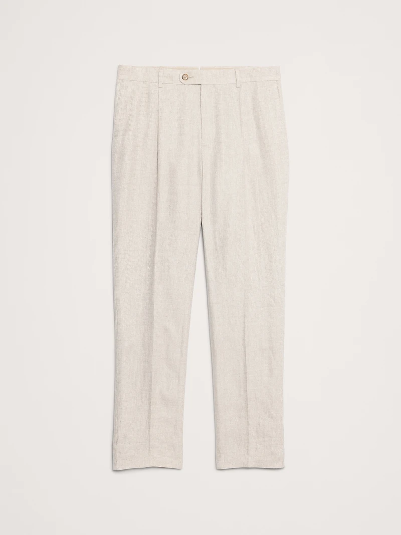 Slim Herringbone Linen Suit Pant