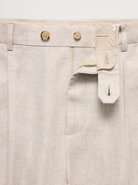 Slim Herringbone Linen Suit Pant