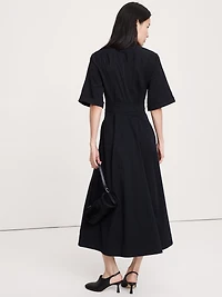 Stretch-Poplin Shirtdress