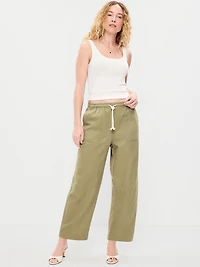 High-Waisted Utility Ankle Pants