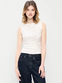 Jacquard Side-Drape Top