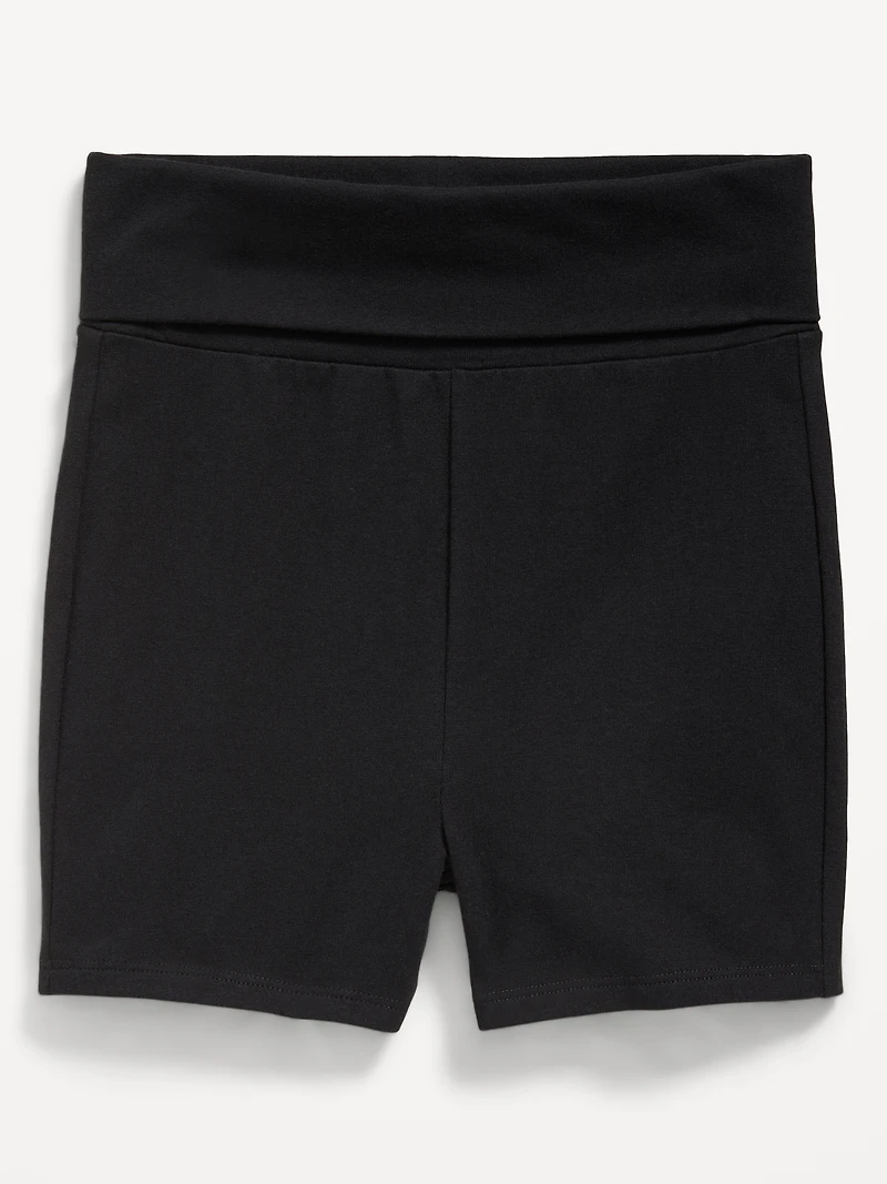 Foldover Jersey Biker Shorts for Girls