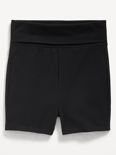 Foldover Jersey Biker Shorts for Girls