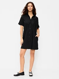 Button-Down Mini Shirt Dress