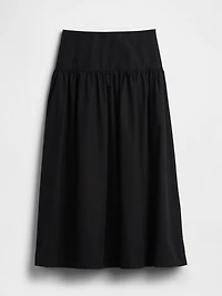 Poplin Drop-Waist Maxi Skirt