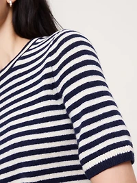 Lightweight Cashmere Short-Sleeve Sweater