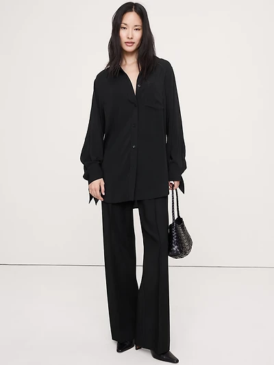 Georgette Tie-Cuff Shirt