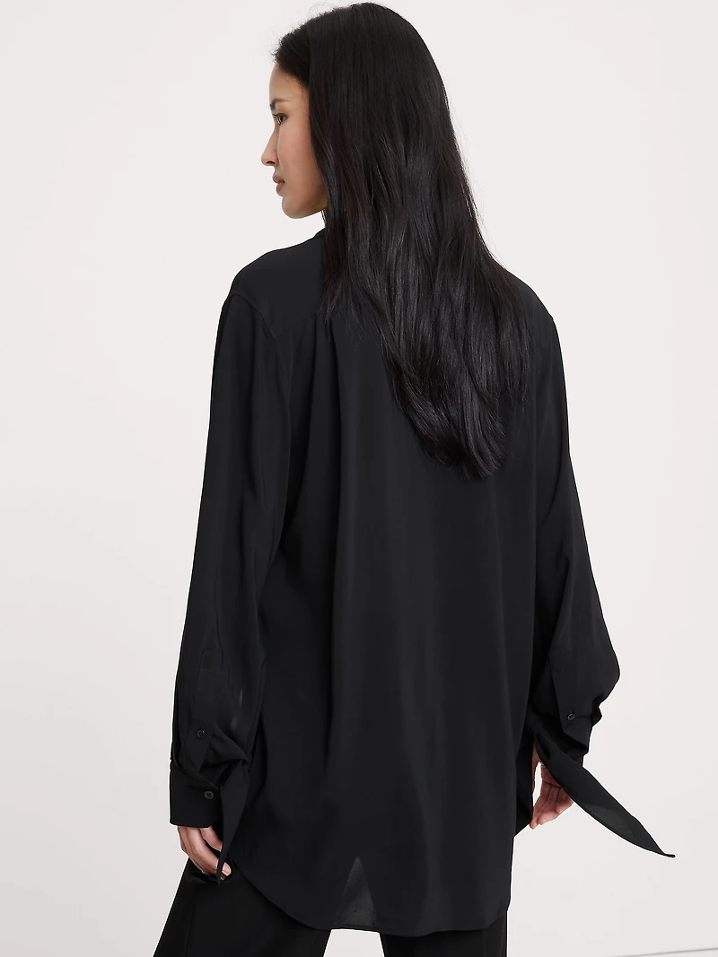 Georgette Tie-Cuff Shirt