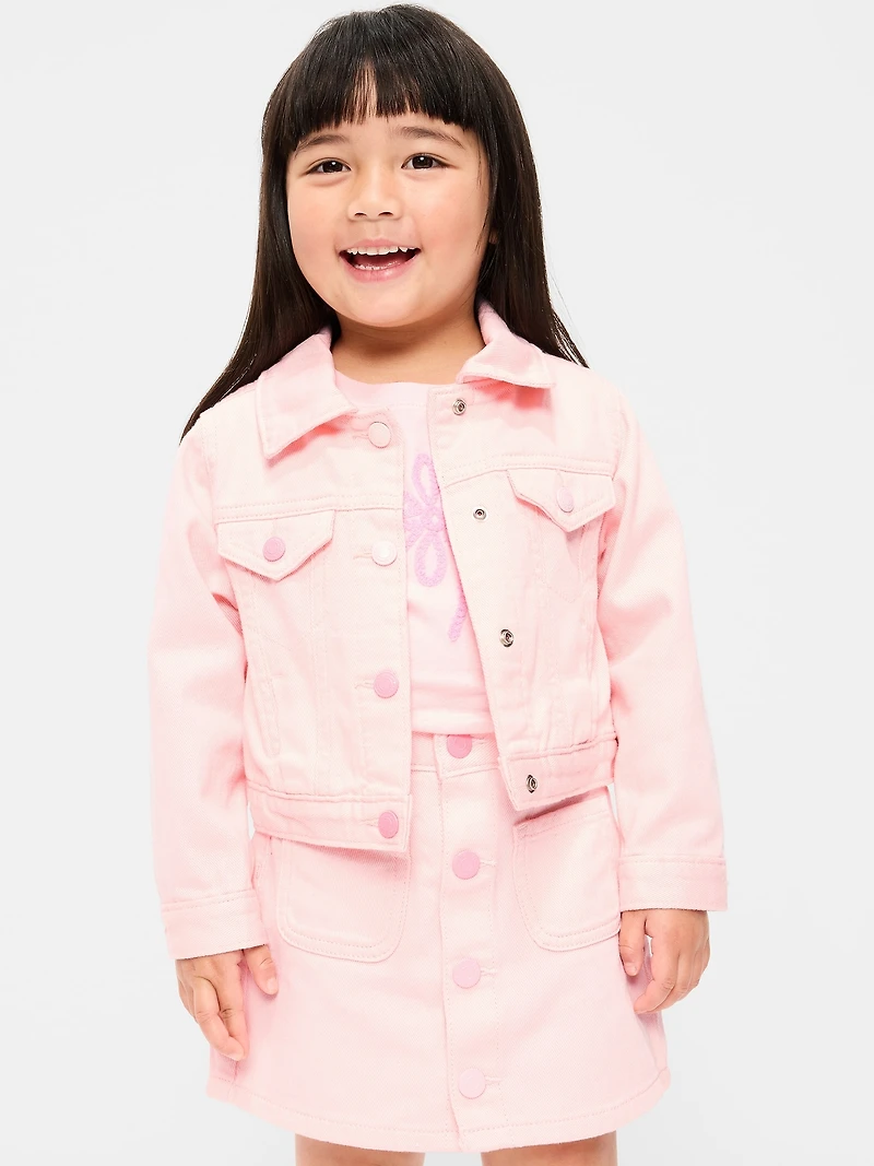 Cropped Twill Jacket for Toddler Girls