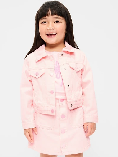 Cropped Twill Jacket for Toddler Girls