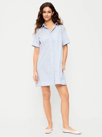 Button-Down Mini Shirt Dress