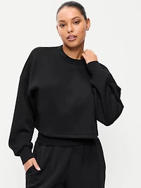 Bounce Fleece Crew-Neck Cropped Sweatshirt