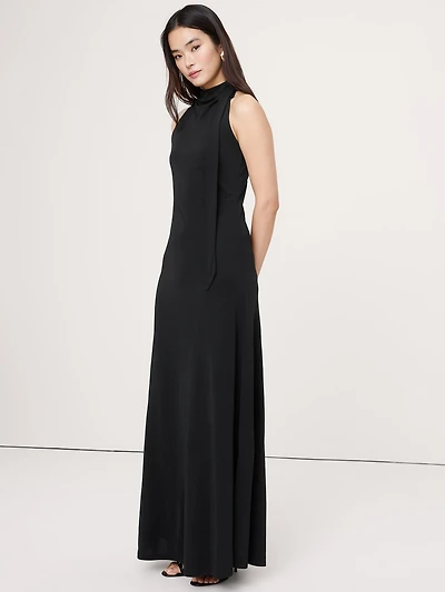 Matte Jersey Cowl-Neck Maxi Dress