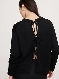 Cotton Tie-Back Sweater