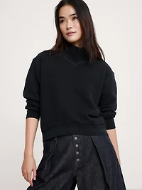 French Terry Mock-Neck Sweatshirt
