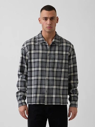 Organic Cotton Relaxed Flannel Shirt