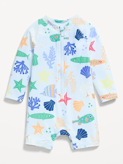 Printed Swim Rashguard Bodysuit for Baby