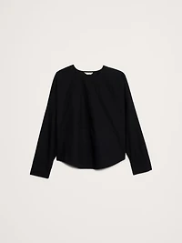 Cotton Poplin Paneled Dolman Top