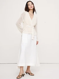 Heirloom Linen Wrap Cardigan