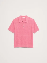 Linen-Cotton Sweater Polo