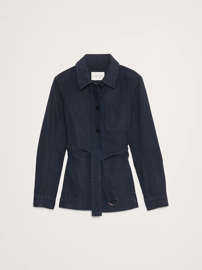 Cotton Canvas Shirt Jacket