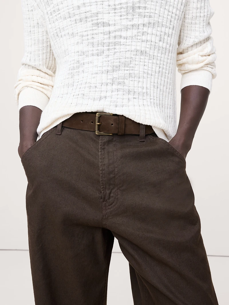 Burnished Nubuck Leather Belt