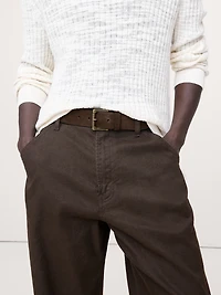 Burnished Nubuck Leather Belt