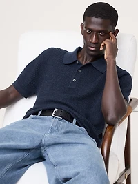 Linen-Cotton Sweater Polo