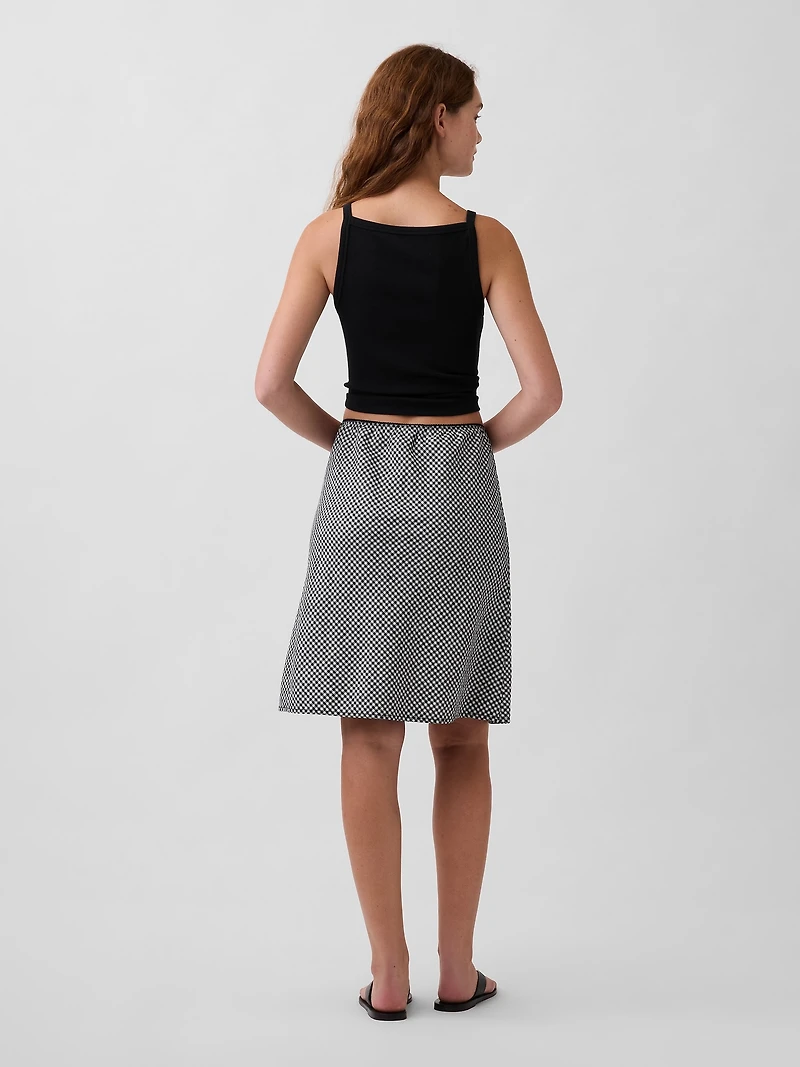 Linen-Blend Bias-Cut Skirt