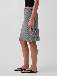Linen-Blend Bias-Cut Skirt