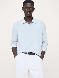 Cotton Jersey Long-Sleeve Polo