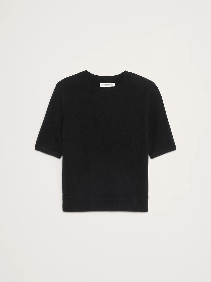 Lightweight Cashmere Short-Sleeve Sweater