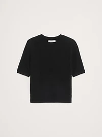 Lightweight Cashmere Short-Sleeve Sweater