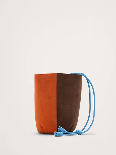 Color-block Suede Tulip Bag
